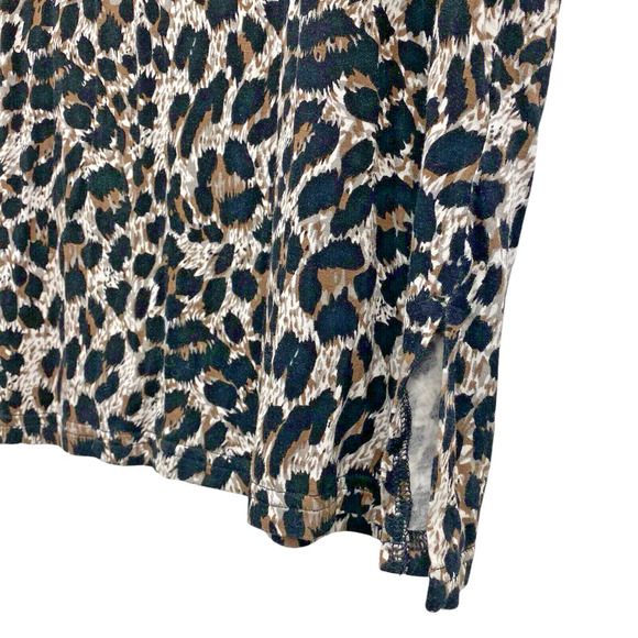 Mario Serrani Long Sleeve Tunic Top-Womens L-Trendy Soft Comfy Leopard Print - Picture 4 of 10